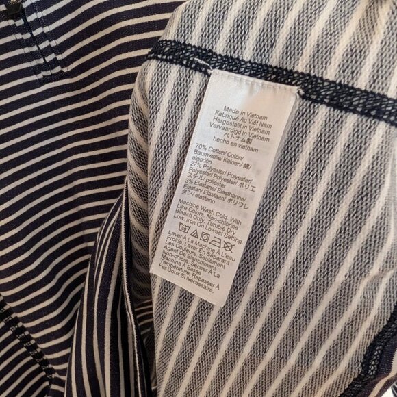 NWT Kid's Crewcuts Navy White Striped Performance Pullover Sweatshirt - Picture 7 of 13
